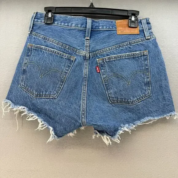 Levi's 501XX Big E Jean Shorts Women's 27x2.5 Button Fly Summer Preppy EUC - Picture 3 of 14